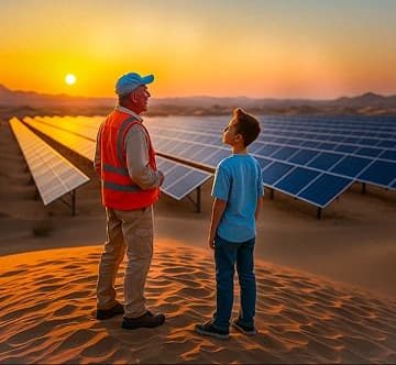 Solar farm in desert